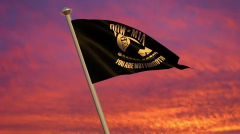 POW/MIA Flag Animation Stockbeeldmateriaal 40290433