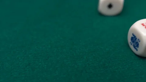 Poxer dice slider between extreme close up Video stock 127761444