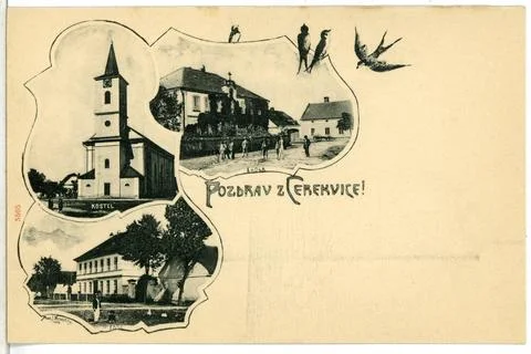 Pozdrav Cerekvice - different cityscapes Cerequity. Greetings Cerequice - ... Stock Photos