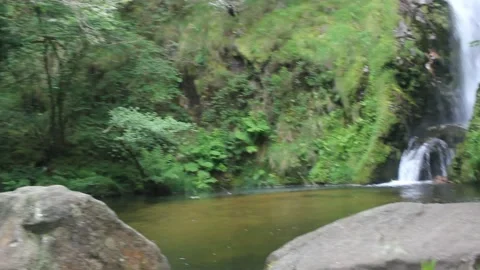 Pozo da ferida falls in Viveiro, Spain Stock Footage 237527062