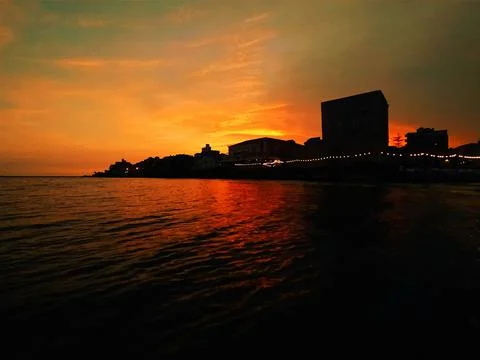Pozzallo, the cabrera tower at sunset. Stock Photos