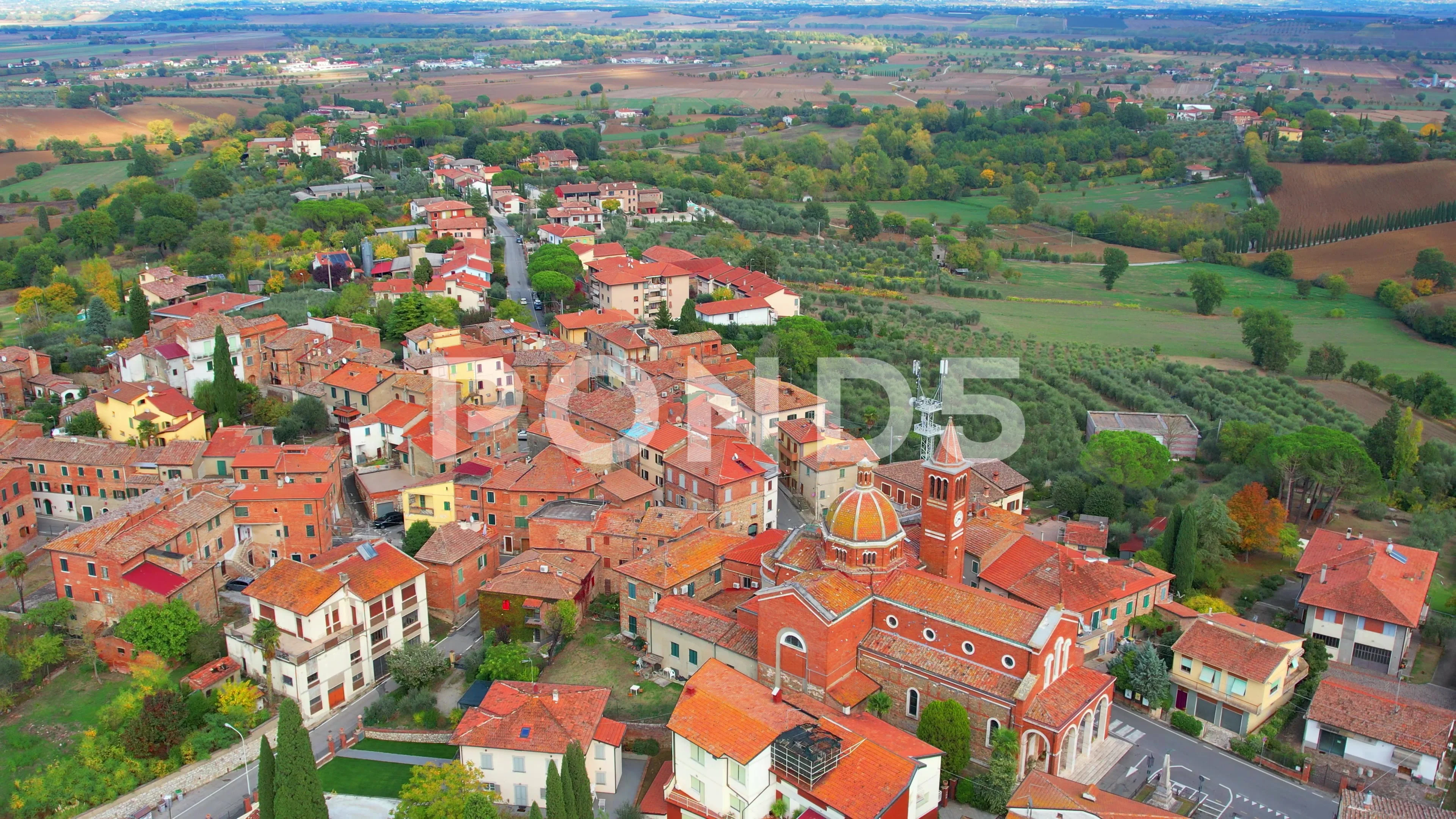 Pozzo della Chiana Aerial view Village Tuscany Italy Arezzo Valdichiana