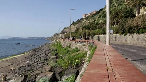 POZZUOLI VIA NAPOLI SEAFRONT 스톡 동영상 150445800