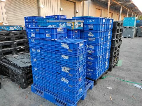 PP corrugated separator boxes Stock Photos