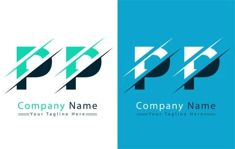 PP Letter Logo Vector Design Concept Elements Stock Illustration