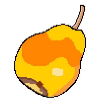Pp pixel fruit pear icon Stock Illustration