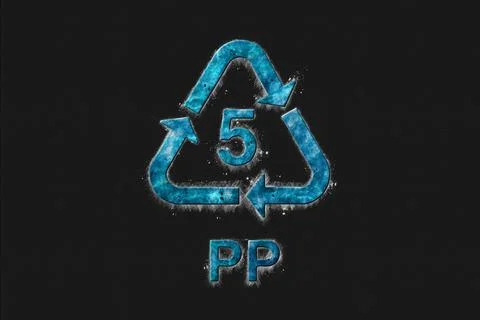 PP, Plastic recycling symbol PP 5 Stock Illustration