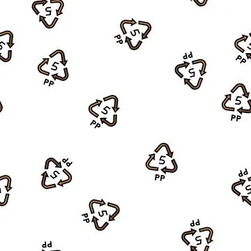Pp recycling plastic product vector seamless pattern Stock Illustration