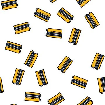 Pp3 battery power energy vector seamless pattern Stock Illustration