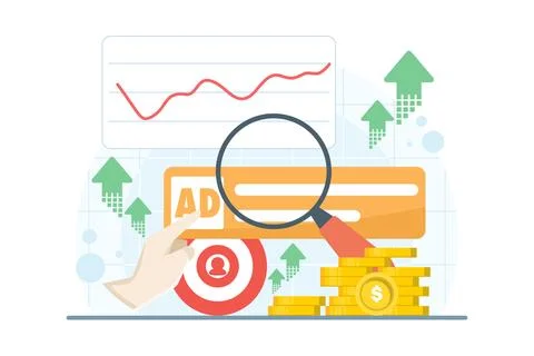 PPC ad analysis concept Stock Illustration