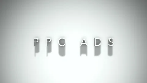 Ppc ads 3D title animation with shadows on a white background Stock Footage 297273729