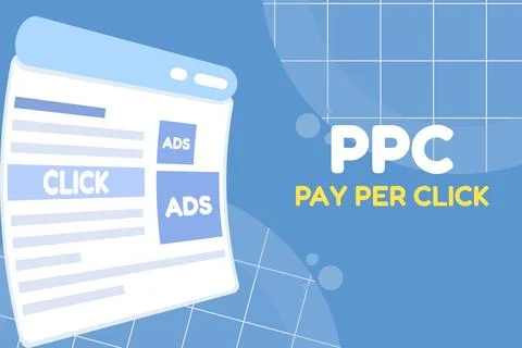 PPC advertising concept showing pay-per-click digital marketing Stock Illustration