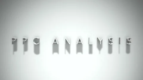 Ppc analysis 3D title animation white text on a white background Stock Footage 299372575