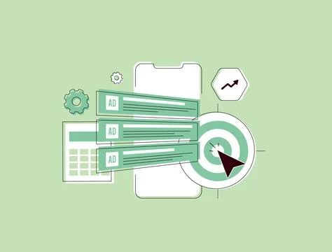 PPC analysis with automation and hyper-personalization improves niche audience Stock Illustration