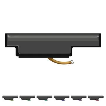 Ppc laptop battery cartoon vector graphic 库存插图