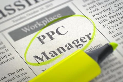 PPC Manager Hiring Now Stock Illustration