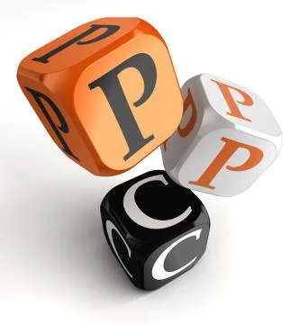 Ppc orange black dice blocks Stock Illustration