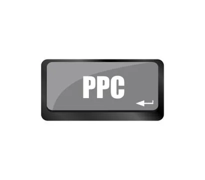 PPC Pay Per Click Concept. Button on Modern Computer Keyboard Stock Illustration