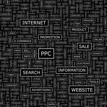 PPC PPC. Seamless pattern. Word cloud illustration. Copyright: xZoonar.com... Stock Photos