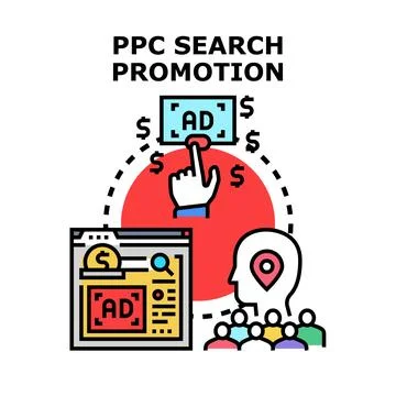 Ppc search promotion generating targeted customer traffic Stock Illustration