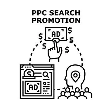Ppc search promotion generating targeted customer traffic Stock Illustration