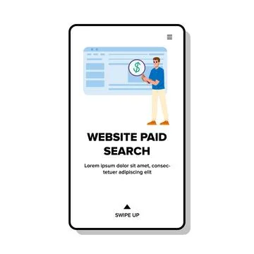 Ppc website paid search vector Stock Illustration