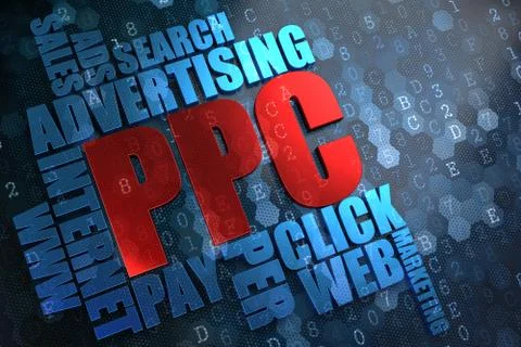 PPC. Wordcloud Concept. Stock Illustration