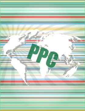Ppc words on digital touch screen interface Illustrazione stock