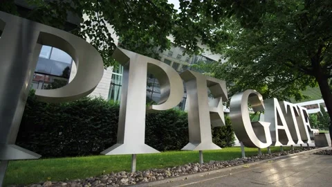 PPF group logo in front of the PPF Gate office building Stock Footage 157130776