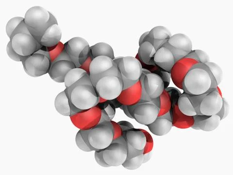 Ppg-14 butyl ether molecule Stock Illustration