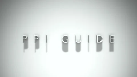 Ppi guide 3D title animation with shadows on a white background Stock Footage 297672965