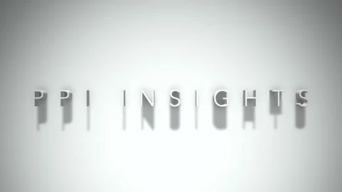Ppi insights 3D title animation white text on a white background Stock Footage 299645884