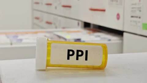 PPI proton pump inhibitor class for acid reflux heartburn and peptic ulcers Stock Footage 338027365