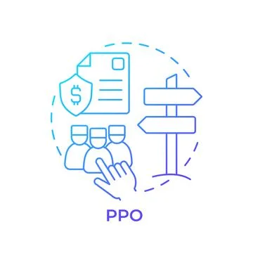PPO blue gradient concept icon Stock-Illustration