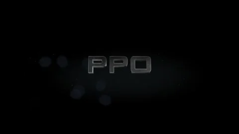 PPO title 3D metal text on black alpha channel background Stock Footage 301265014