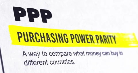 PPP meaning, Purchasing Power Parity, PPP acronym explanation Stock Footage 309878919