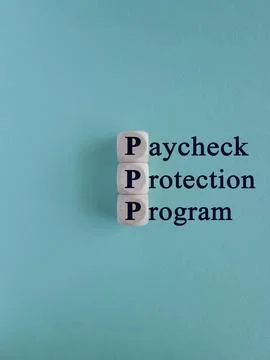 PPP-Paycheck Protection Program - word on wooden cubes. Foto stock