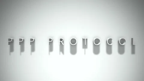 Ppp protocol 3D title animation white text on a white background Stock Footage 299758652