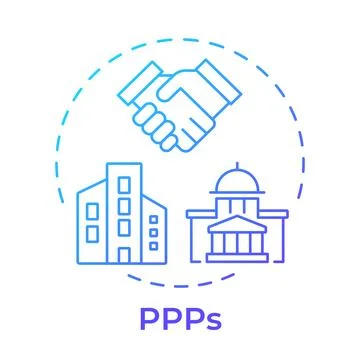 PPPs blue gradient concept icon Illustrazione stock