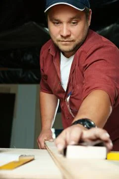 Pprofessional carpenter at work. Foto stock