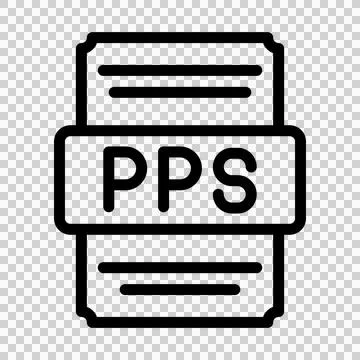 Pps icons file type. spreadsheet files document icon with outline design. vector Stock Illustration