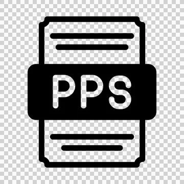 Pps spreadsheet file icon with black fill design. vector illustration. 스톡 일러스트