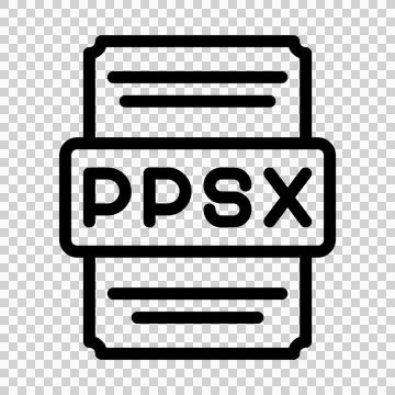 Ppsx icons file type. spreadsheet files document icon with outline design.  Stock Illustration