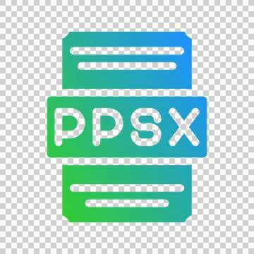 Ppsx spreadsheet document symbol with stylish gradient color effect Stock Illustration