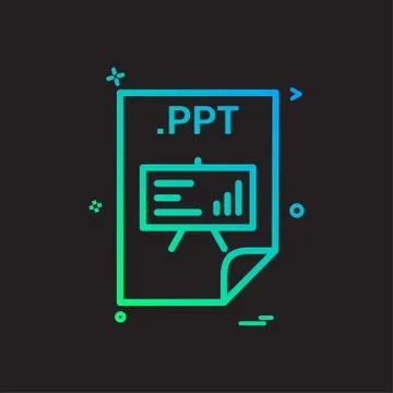 PPT application download file files format icon vector design Stock Illustration