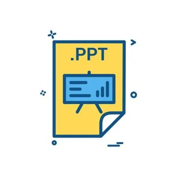 PPT application download file files format icon vector design Stock Illustration