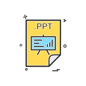 PPT application download file files format icon vector design 스톡 일러스트