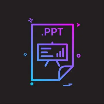 PPT application download file files format icon vector design 스톡 일러스트