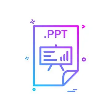 PPT application download file files format icon vector design Illustrazione stock
