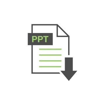PPT Document Download Icon Vector Template Stock Illustration